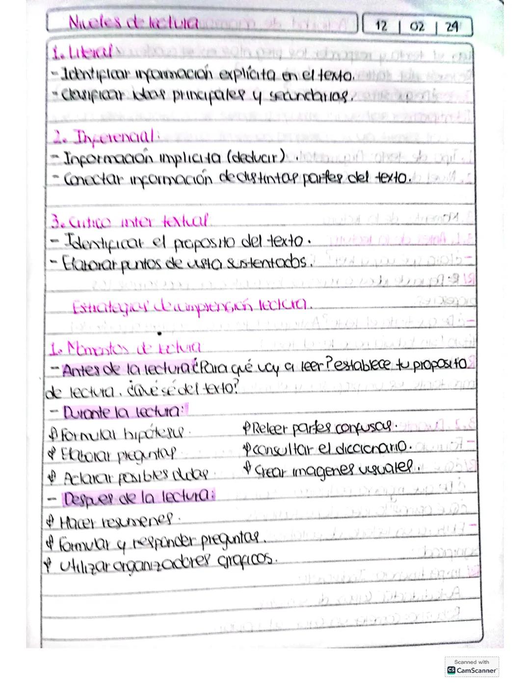 Niveles de lectura + Estrategias de comprensión lectora