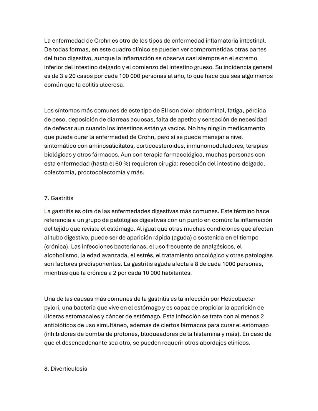 Actividad profundización grado 10°
**15 ENFERMEDADES DIGESTIVAS COMUNES**
Los problemas gastrointestinales son muy habituales en la poblac
