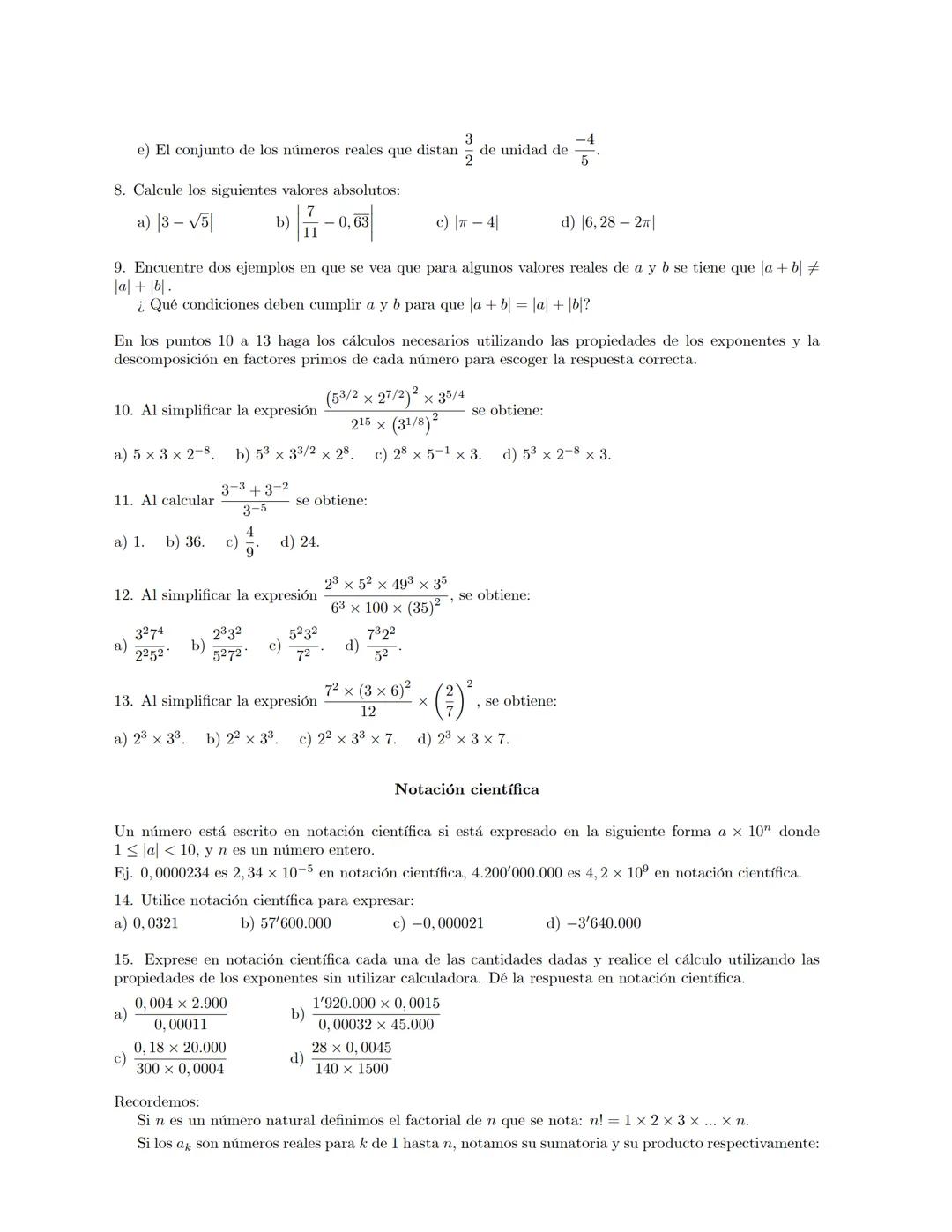 Universidad Nacional de Colombia - Sede Bogotá
Departamento de Matemáticas
Segundo semestre de 2018
Matemáticas Básicas C.H., C.S. y C.E.
Gr