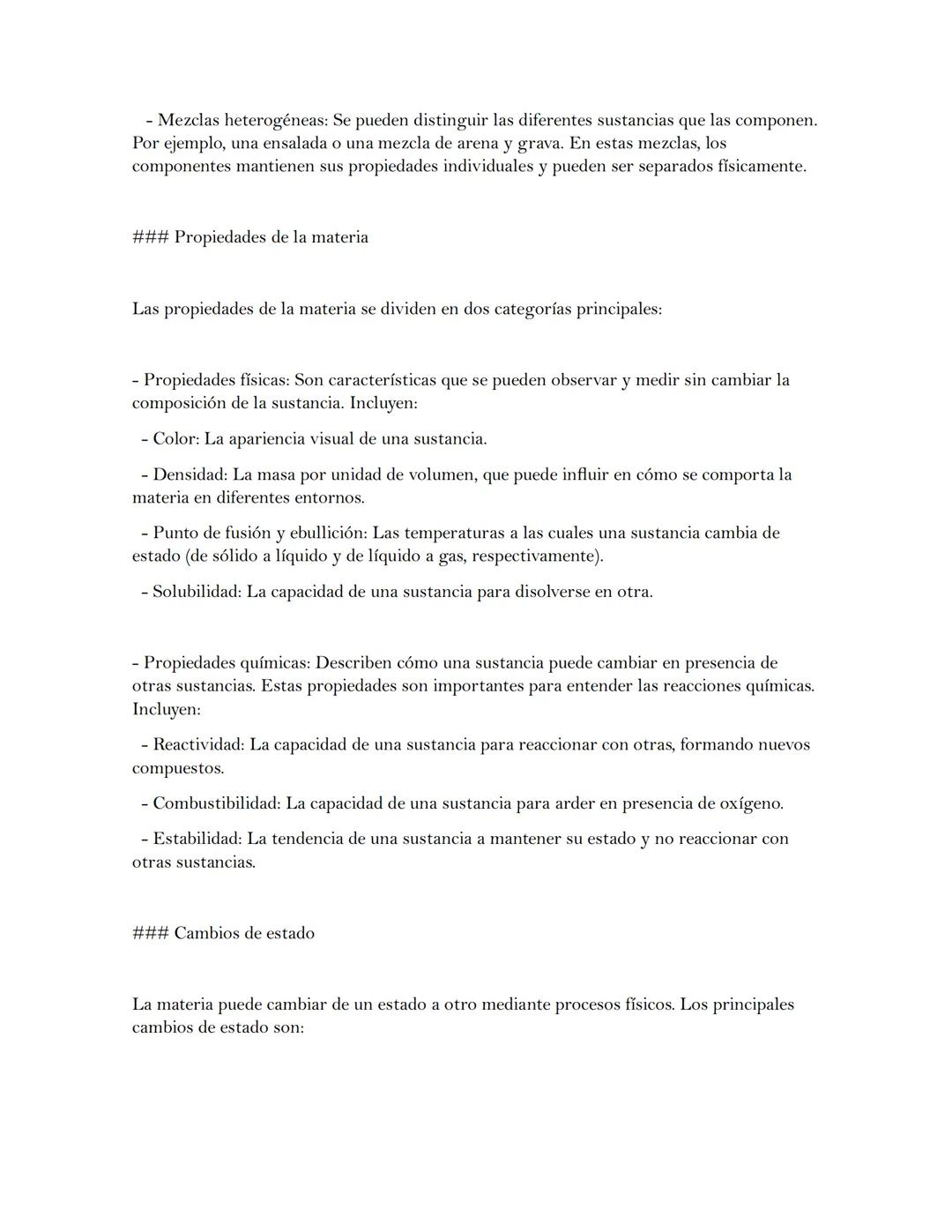 ### Materia
La materia es todo aquello que tiene masa y ocupa espacio. Es un concepto fundamental en
la física y la química, ya que todo lo