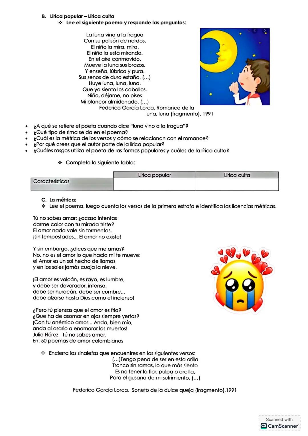 # TEMA: EL GÉNERO LÍRICO
APRENDIZAJE:
- Inferir la intención comunicativa de textos líricos (expresión de
sentimientos, narración, informac