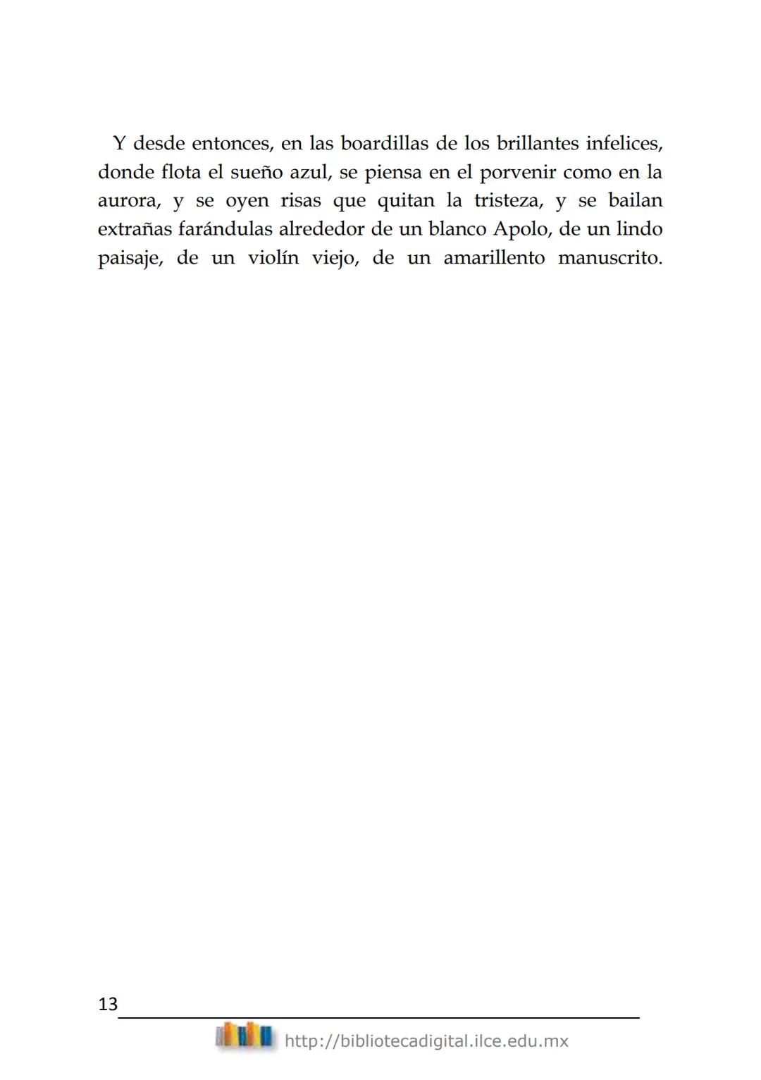 Literatura hispanoamericana
DIEZ
CUENTOS
Rubén Darío
(1867-1916)
BIBLIOTECA DIGITAL
del ILCE DIEZ CUENTOS
Rubén Darío
ÍNDICE
EL PÁJARO