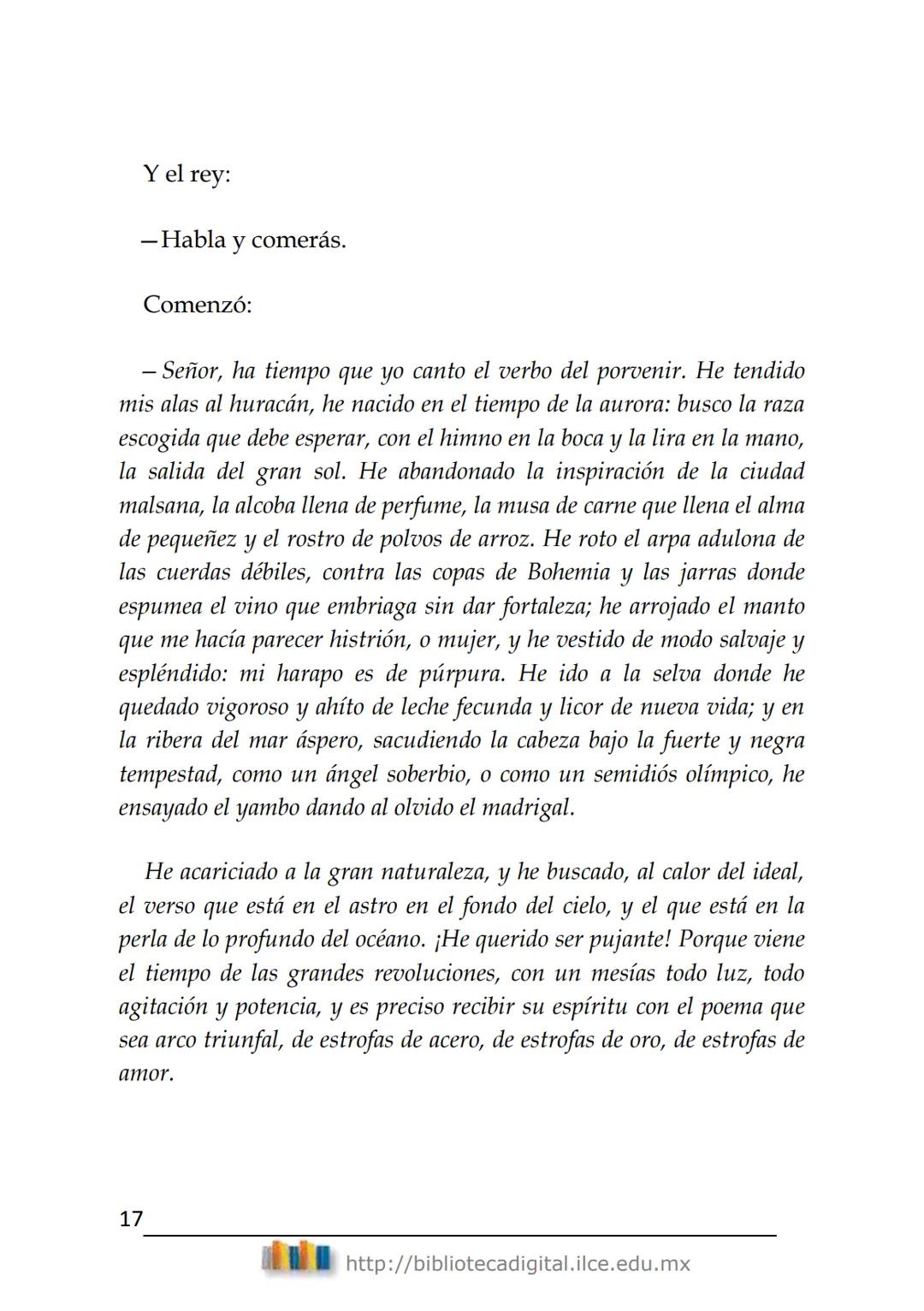 Literatura hispanoamericana
DIEZ
CUENTOS
Rubén Darío
(1867-1916)
BIBLIOTECA DIGITAL
del ILCE DIEZ CUENTOS
Rubén Darío
ÍNDICE
EL PÁJARO