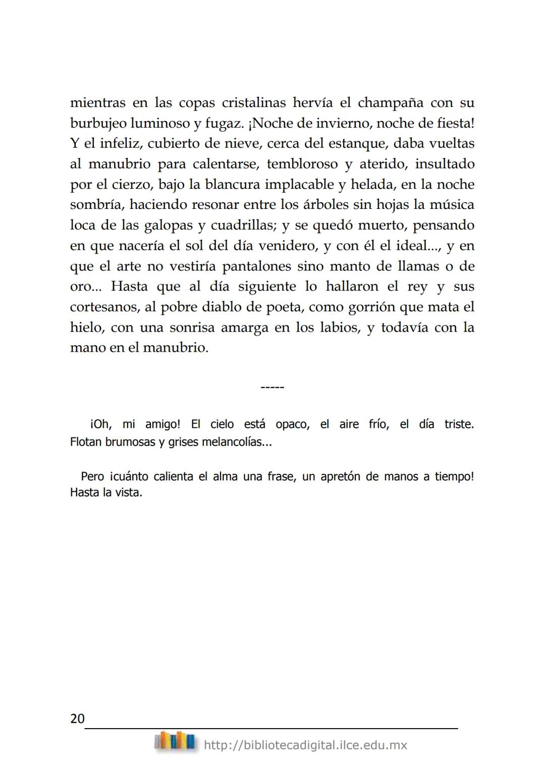 Literatura hispanoamericana
DIEZ
CUENTOS
Rubén Darío
(1867-1916)
BIBLIOTECA DIGITAL
del ILCE DIEZ CUENTOS
Rubén Darío
ÍNDICE
EL PÁJARO