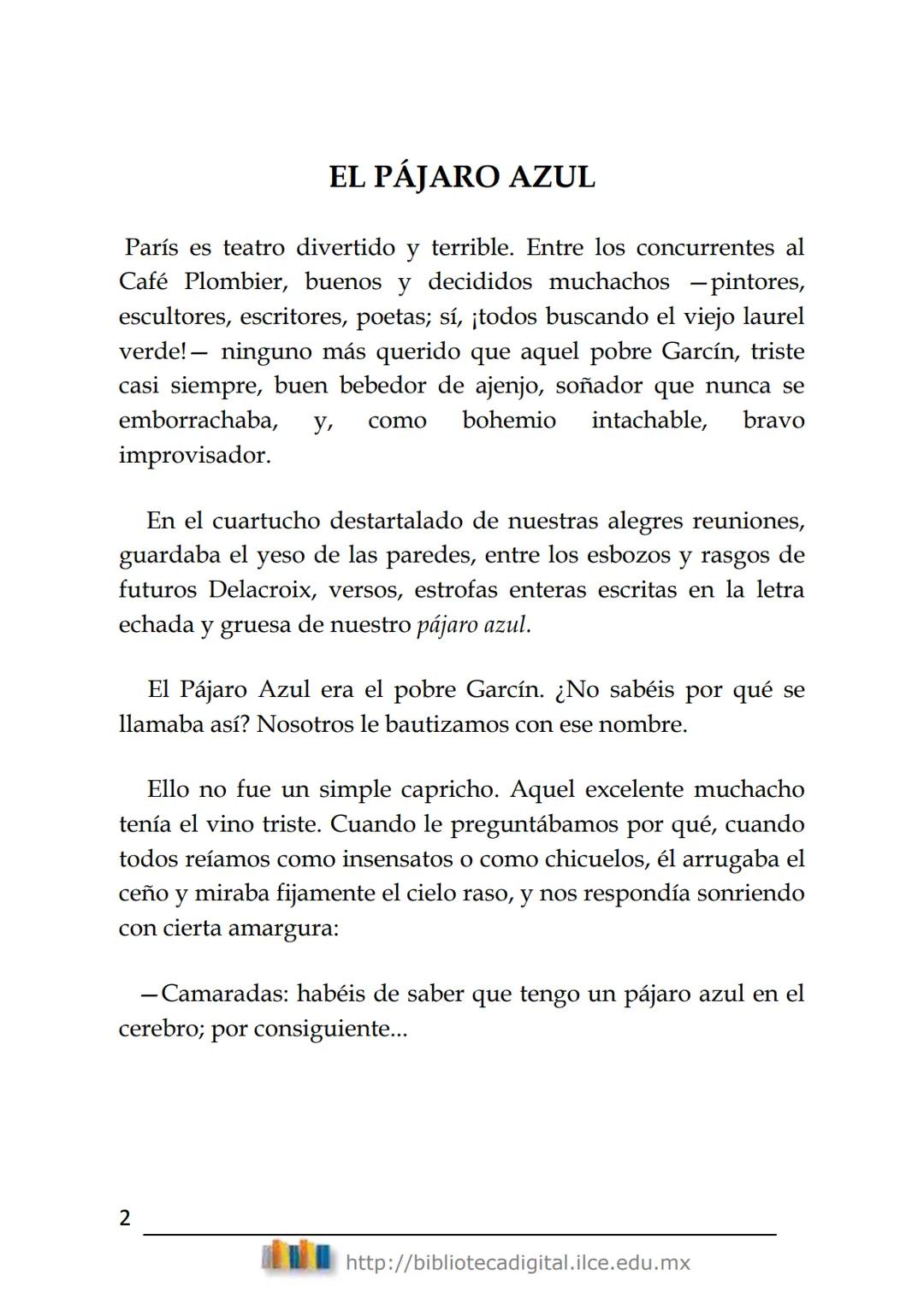 Literatura hispanoamericana
DIEZ
CUENTOS
Rubén Darío
(1867-1916)
BIBLIOTECA DIGITAL
del ILCE DIEZ CUENTOS
Rubén Darío
ÍNDICE
EL PÁJARO