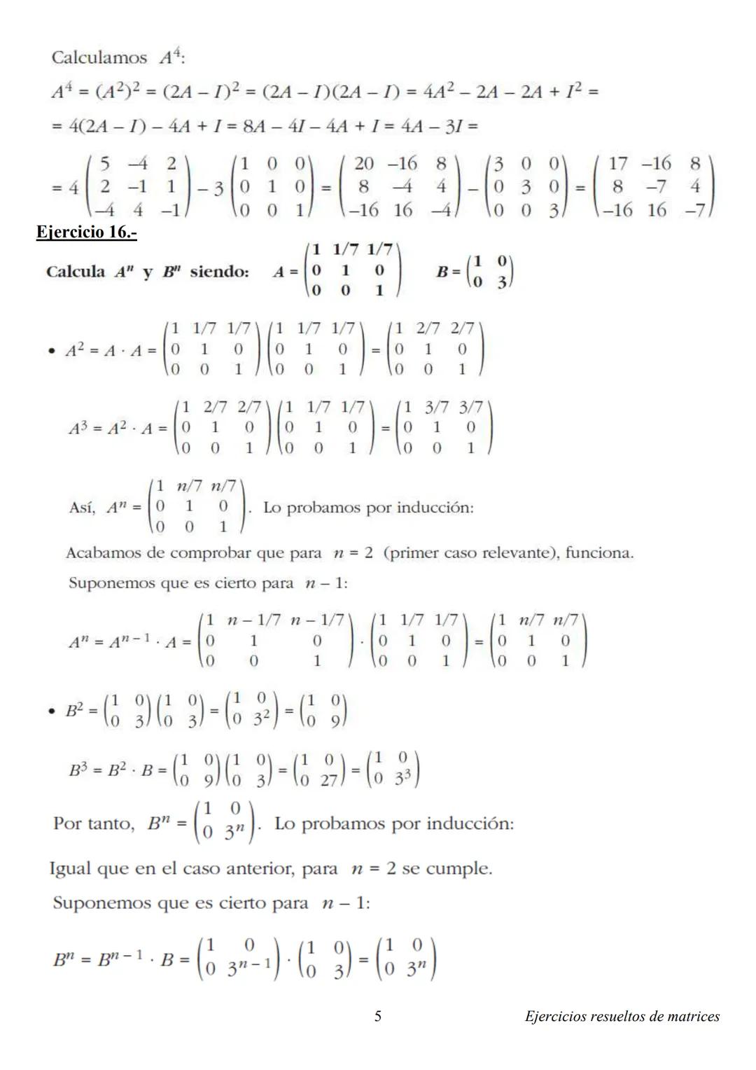 # EJERCICIOS DE MATRICES
Ejercicio 1.-
Dadas las matrices $A = \begin{pmatrix} 7 & -2 \\ 3 & 1 \end{pmatrix}$ y $B = \begin{pmatrix} -3 &