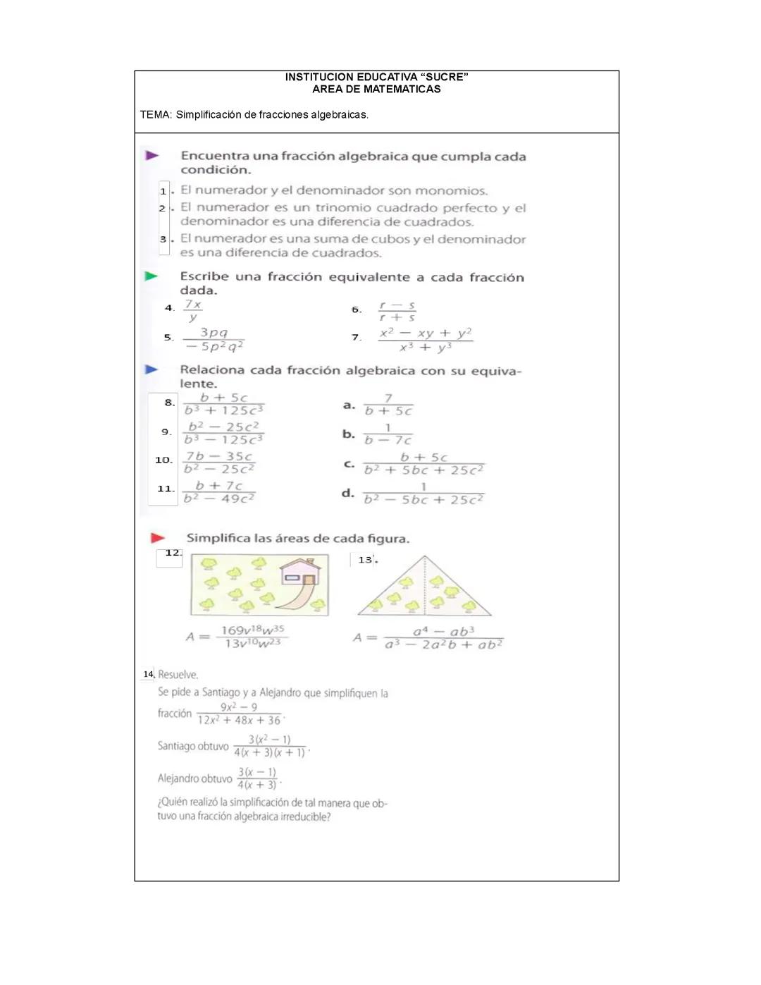Simplificasion de fracciones algebraicas