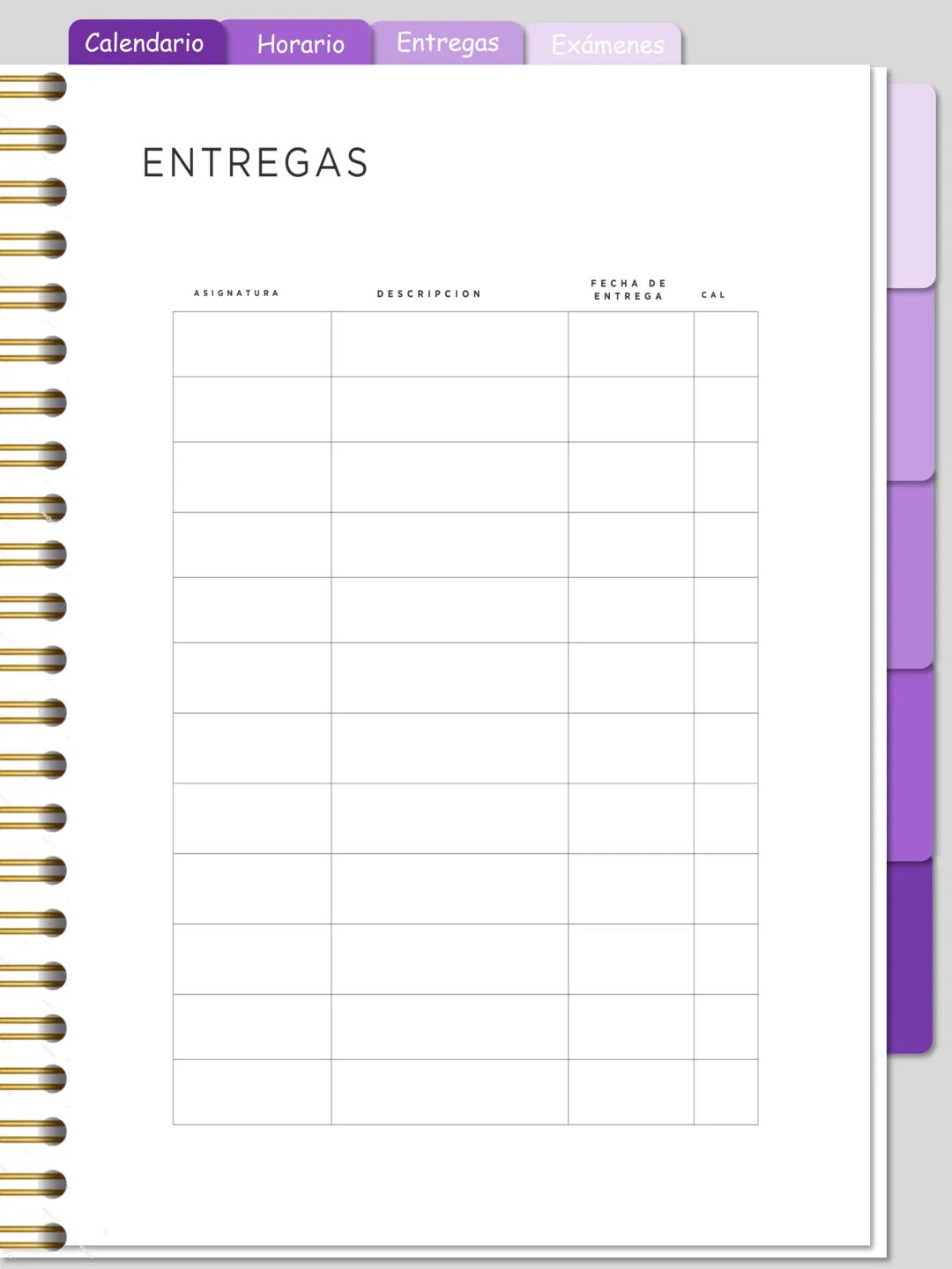 Calendario
Horario Entregas Exámenes
Ojo: Este
cuaderno digital
es totalmente
GRATIS, no
olvides de
seguirme en mi
instagram
ale.digitaal
W