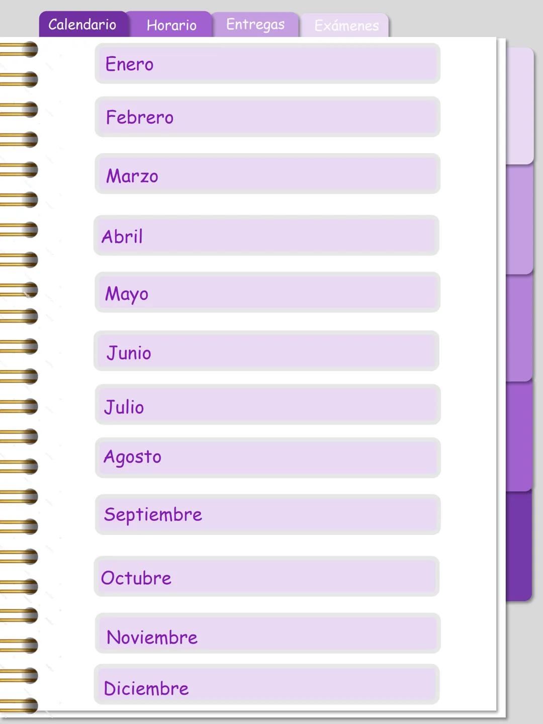 Calendario
Horario Entregas Exámenes
Ojo: Este
cuaderno digital
es totalmente
GRATIS, no
olvides de
seguirme en mi
instagram
ale.digitaal
W