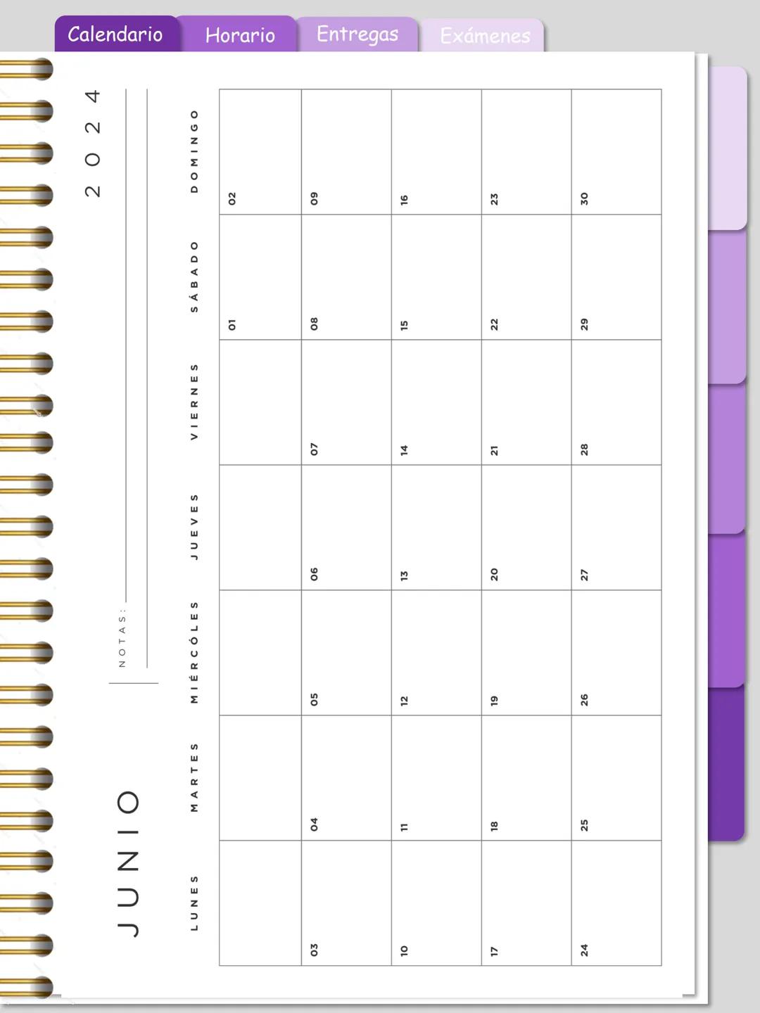 Calendario
Horario Entregas Exámenes
Ojo: Este
cuaderno digital
es totalmente
GRATIS, no
olvides de
seguirme en mi
instagram
ale.digitaal
W