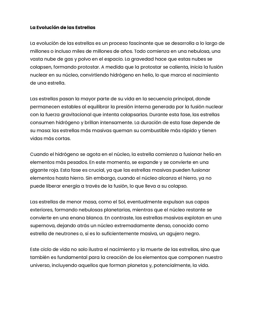 EVOLUCIÓN DE LAS ESTRELLAS 💫