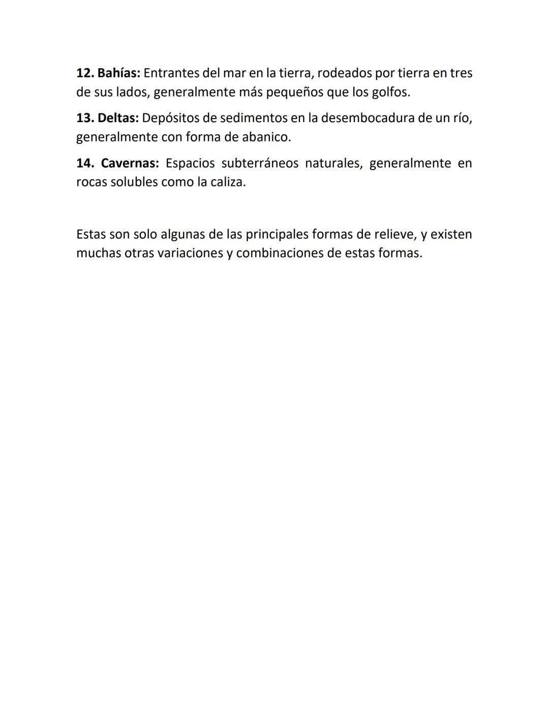 FORMAS DE RELIEVE
Las formas de RELIEVES se refieren a las diferente formas y
características que puede adoptar la superficie terrestre. A
c