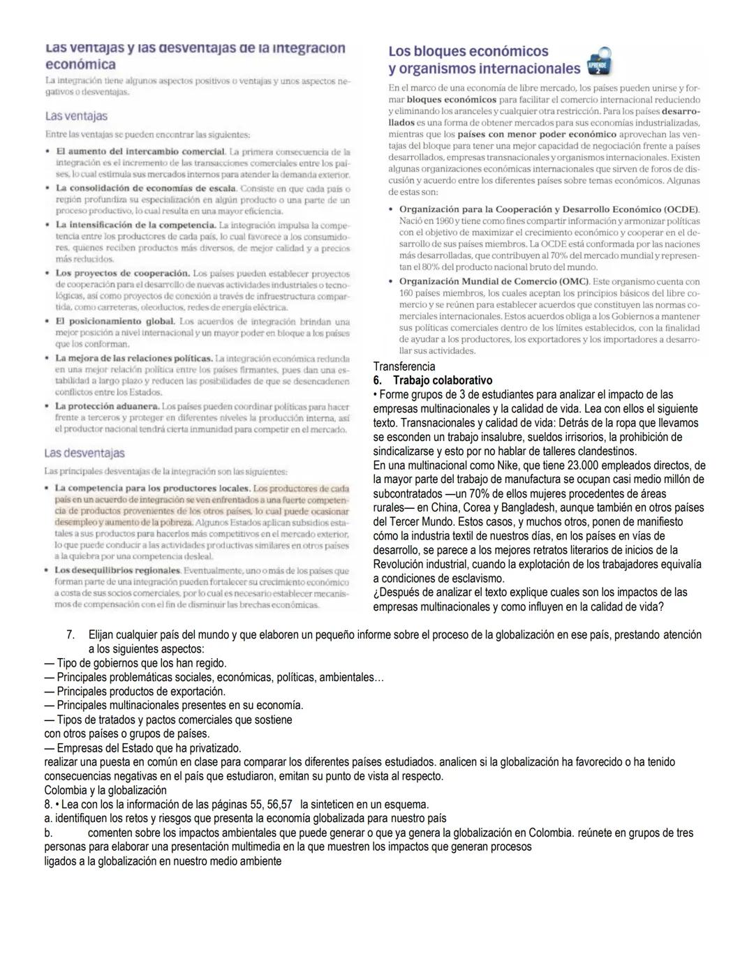 # Temas: Globalización y sociedad
• La globalización
• La interdependencia en la economía
• Ventajas y consecuencias de la globalización