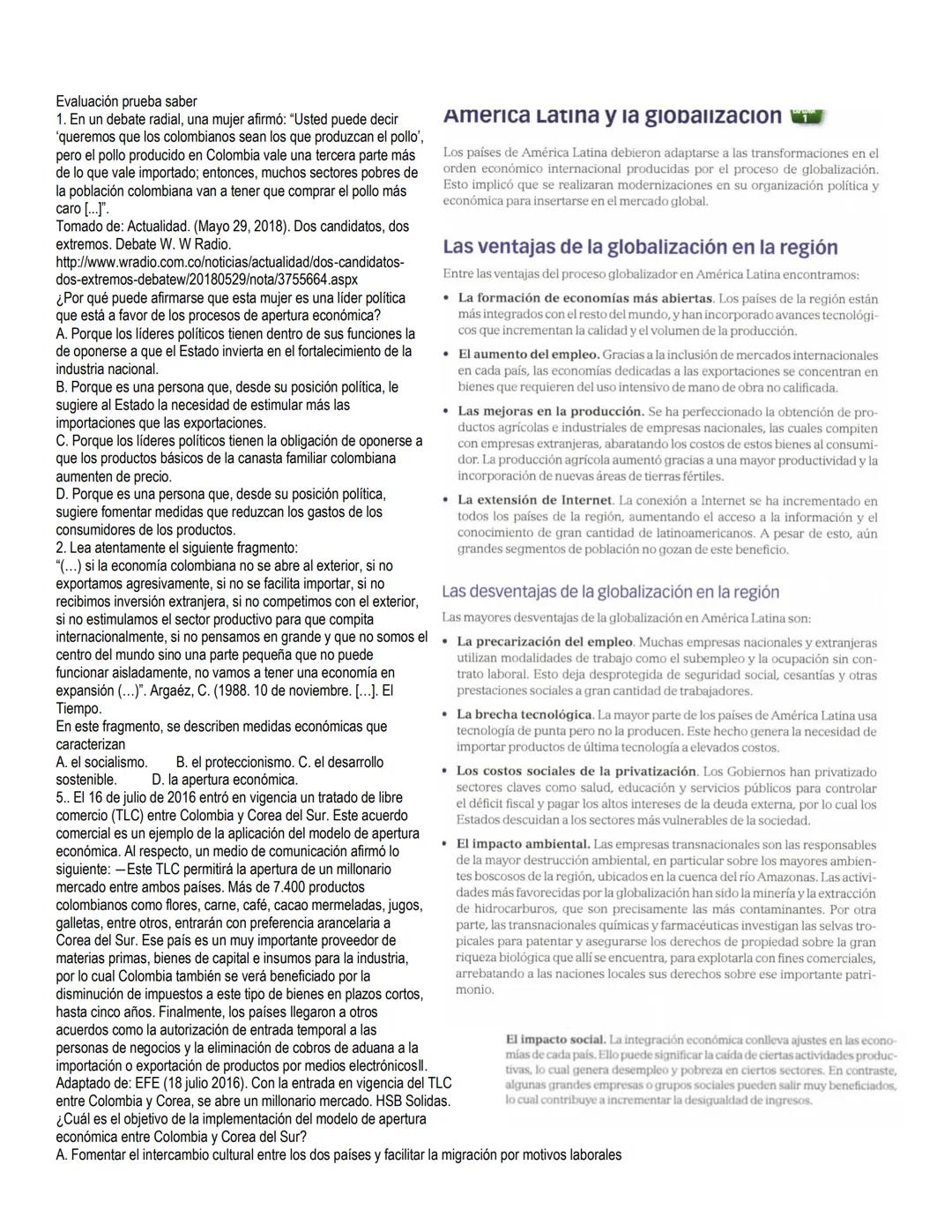 # Temas: Globalización y sociedad
• La globalización
• La interdependencia en la economía
• Ventajas y consecuencias de la globalización