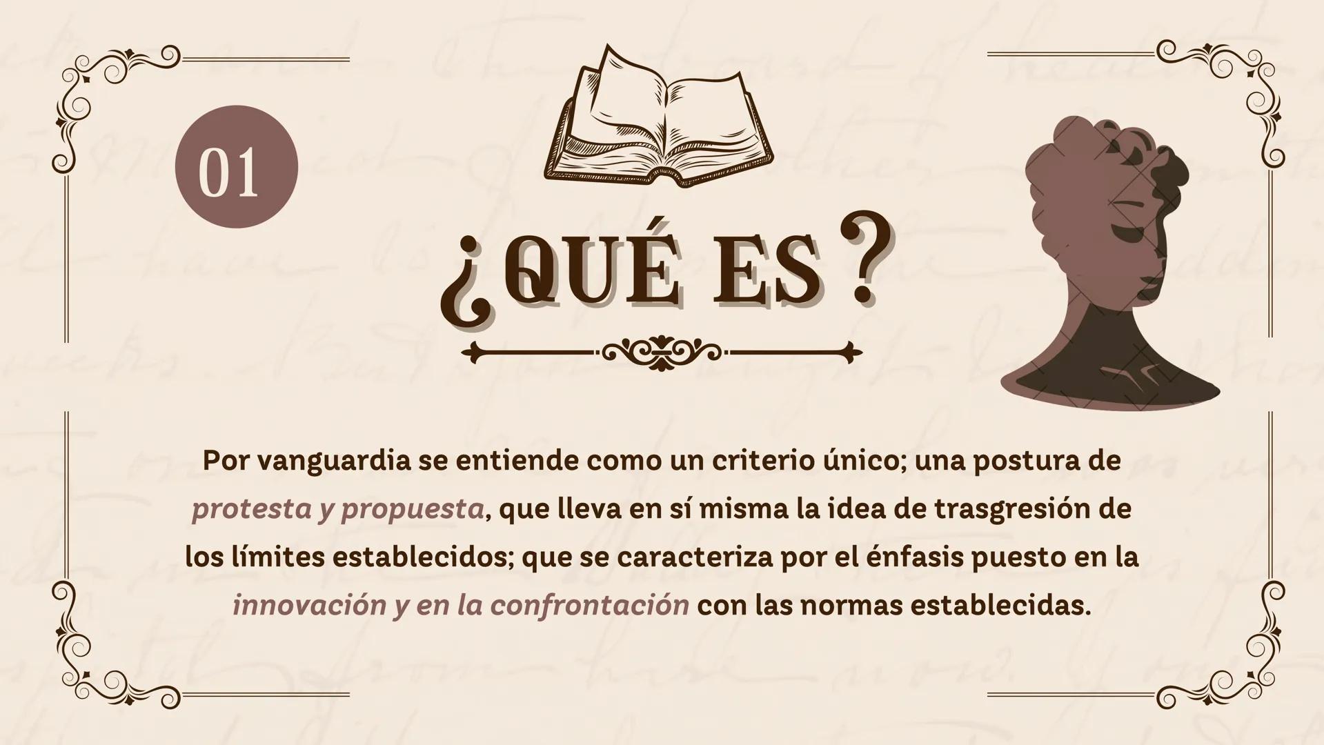 Mars
Historia De
LAS the
he
VANGUARIDAS
Valentina Tinjacá
Samantha Hurtado
1003 jm
the
now.
was ver ÍNDICE
01 ¿Qué es?
02 Contexto histórico