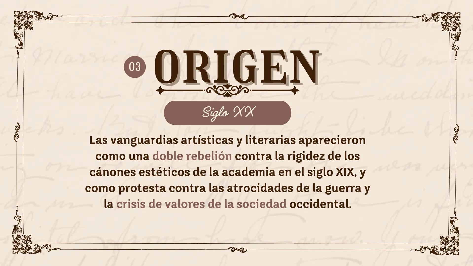 Mars
Historia De
LAS the
he
VANGUARIDAS
Valentina Tinjacá
Samantha Hurtado
1003 jm
the
now.
was ver ÍNDICE
01 ¿Qué es?
02 Contexto histórico