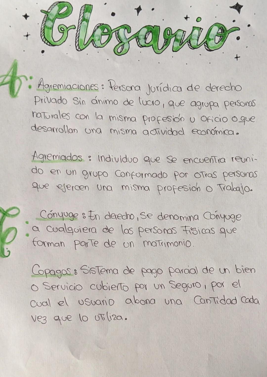 GLOSARIO
Gabriela musco Glosario
Agremiaciones: Persona Jurídica de derecho
Privado Sin ánimo de lucro, que agrupa personas
naturales con la