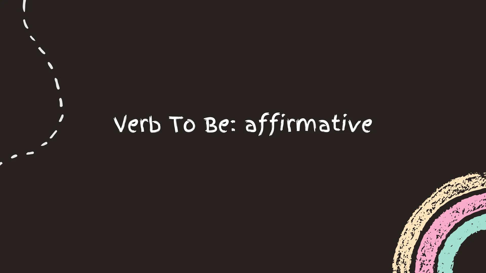 Verb To Be The verb To Be in English has two meanings in
Spanish: Ser o Estar Ex: I am a teacher. Ex: The cat is at home. Verb To Be: affirm