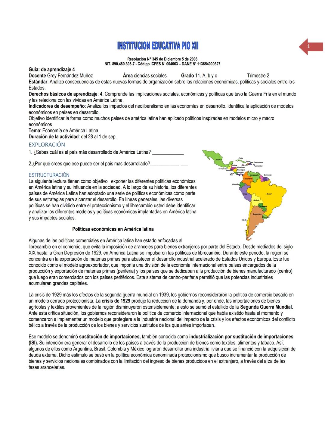 Guía: de aprendizaje 4
Docente Grey Fernández Muñoz
INSTITUCION EDUCATIVA PIO XII
Resolución N° 345 de Diciembre 5 de 2003
NIT. 890.480.393-