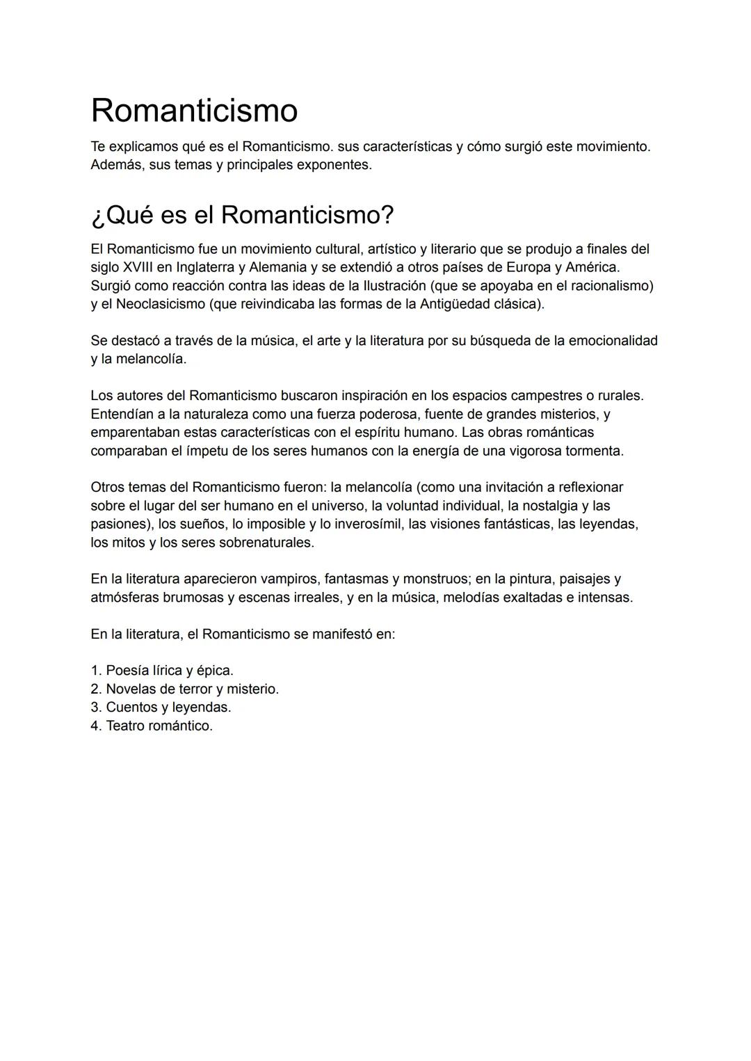 Romanticismo
Te explicamos qué es el Romanticismo. sus características y cómo surgió este movimiento.
Además, sus temas y principales expone