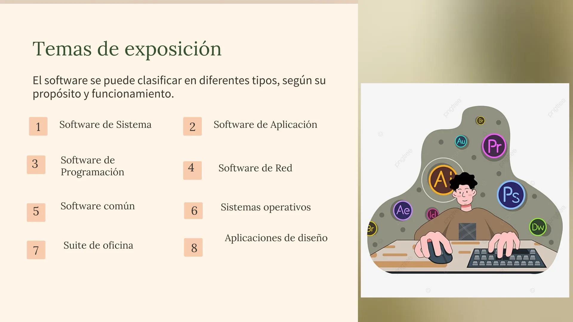 IVE
DIS
D
IVE
DISSOLVE
D
# Introducción a
# Software y
# Aplicaciones
El software es el conjunto de instrucciones que permiten
a un orde