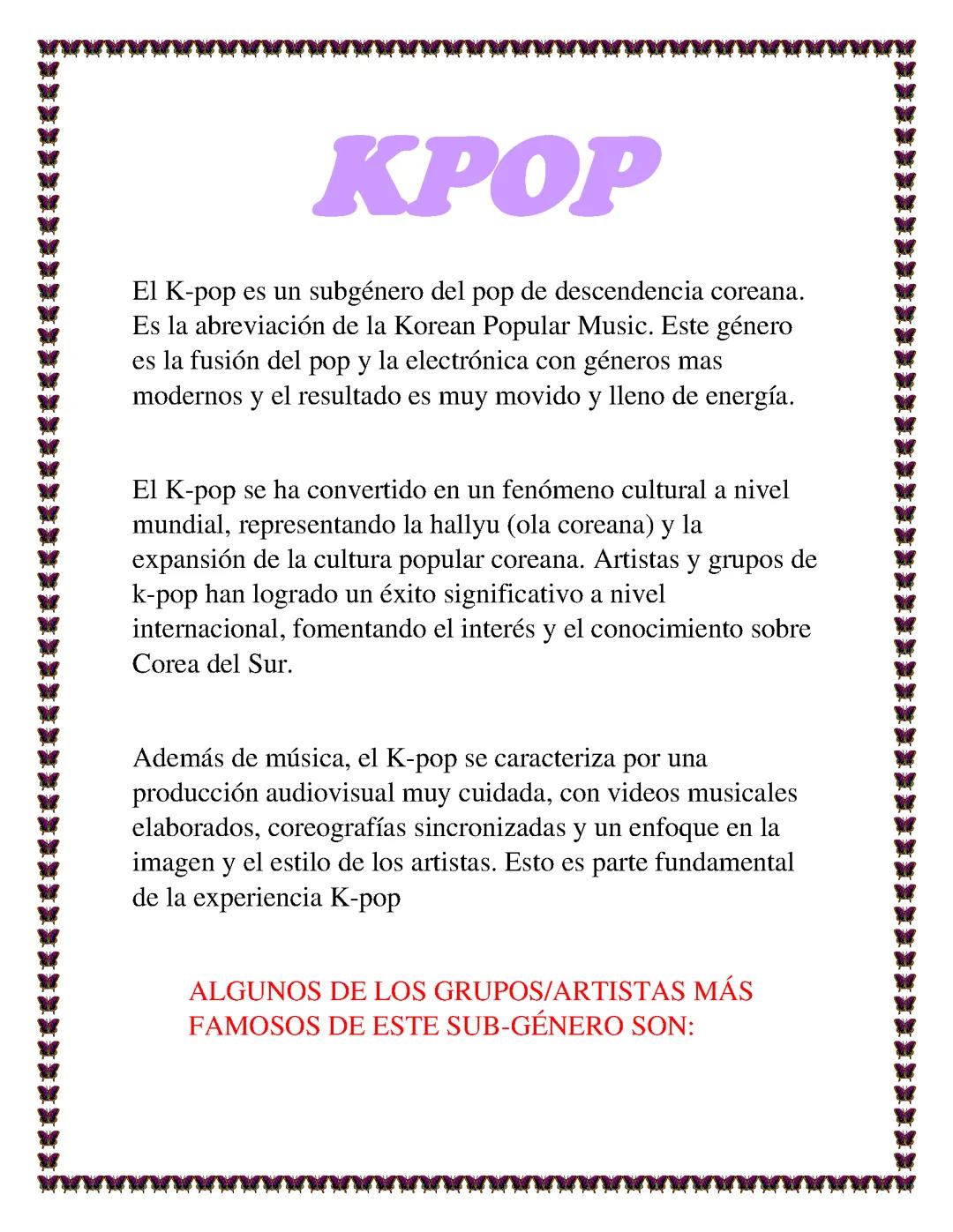 Presentación de kpop para el cole