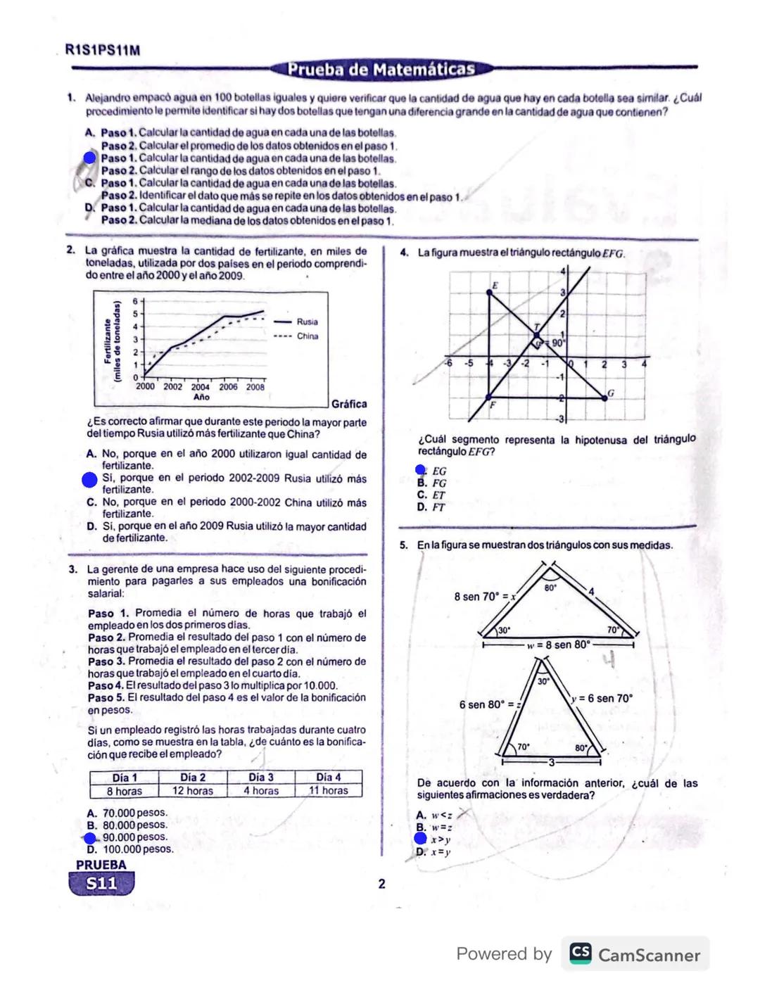 Prueba de Matemáticas