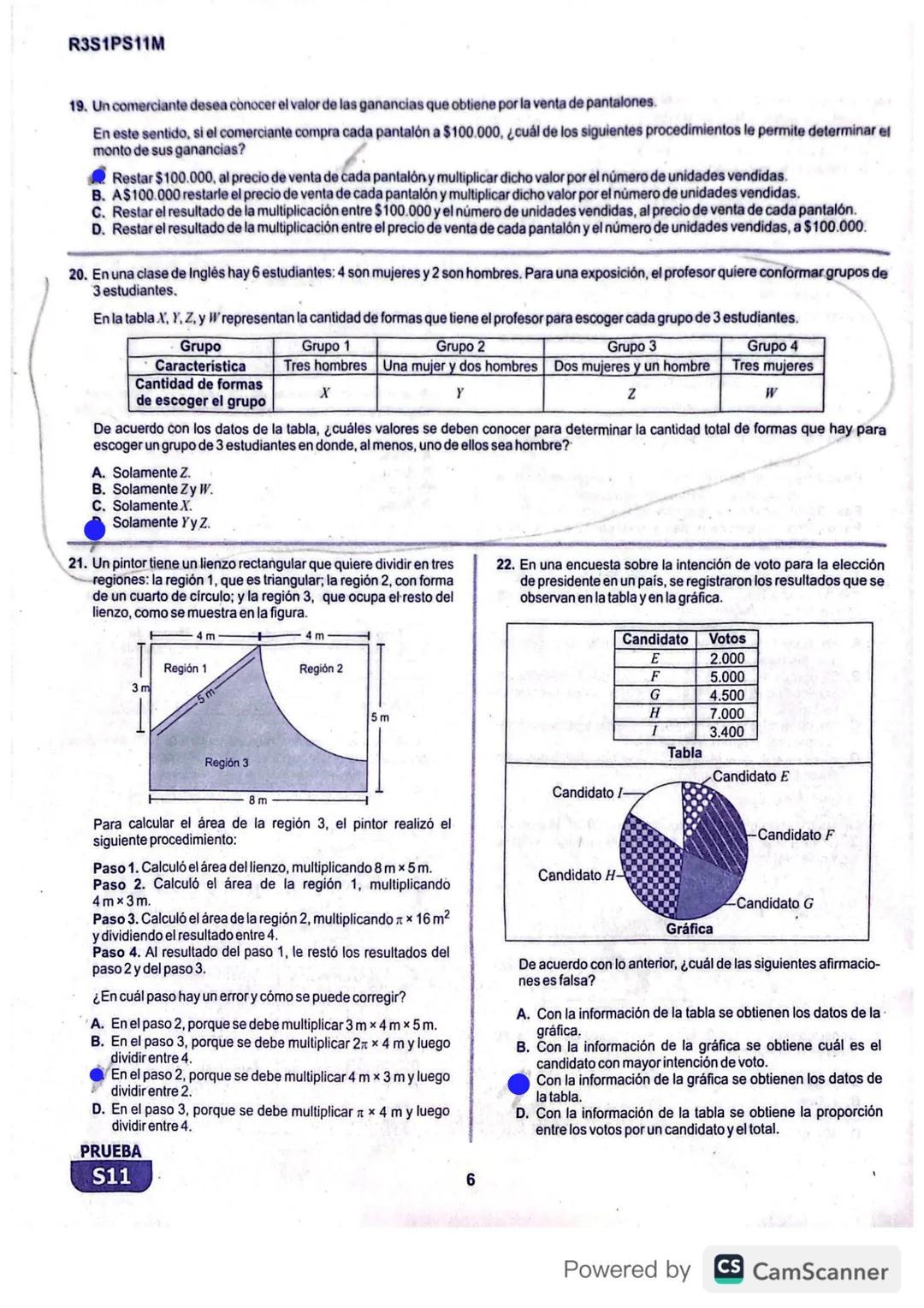 R1S1PS11M
Prueba de Matemáticas
1. Alejandro empacó agua en 100 botellas iguales y quiere verificar que la cantidad de agua que hay en cada