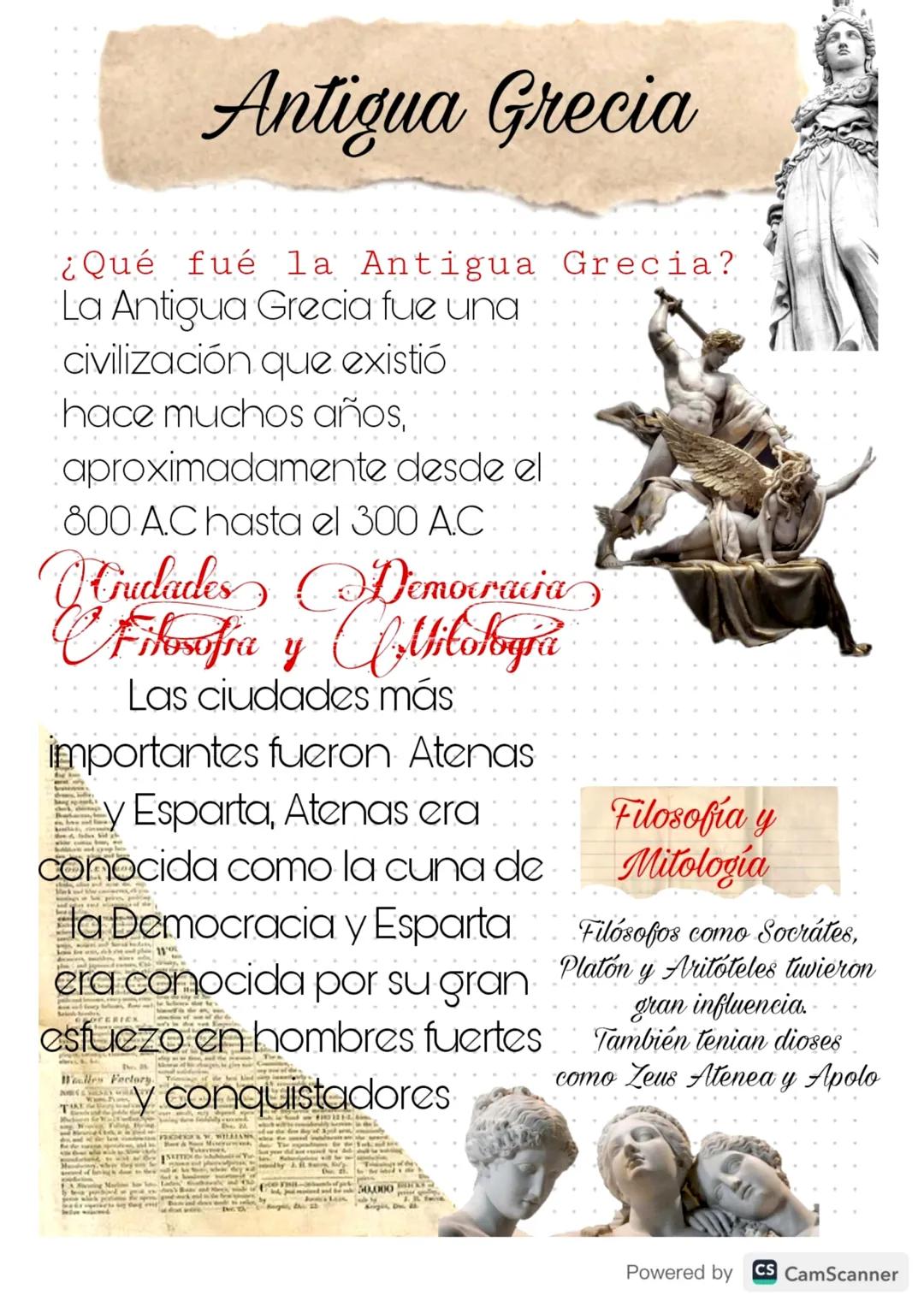 # Antigua Grecia
¿Qué fué la Antigua Grecia?
La Antigua Grecia fue una
civilización que existió
hace muchos años,
aproximadamente desde el