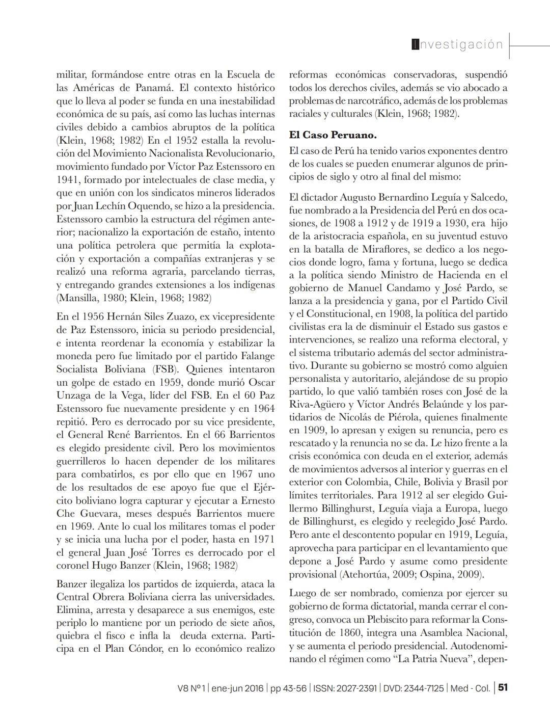 # SSOAR
Open Access Repository
www.ssoar.info
# Elementos que describen una dictadura en América
## Latina
Valencia Grajales, José Fernand