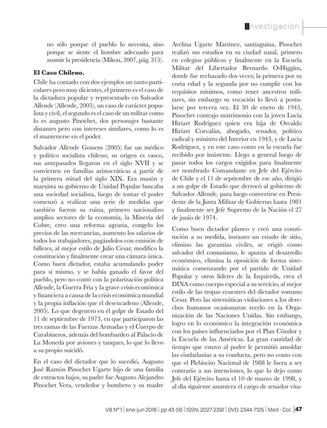 # SSOAR
Open Access Repository
www.ssoar.info
# Elementos que describen una dictadura en América
## Latina
Valencia Grajales, José Fernand