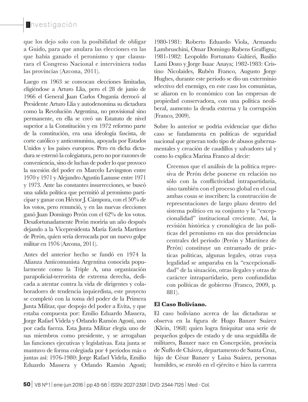 # SSOAR
Open Access Repository
www.ssoar.info
# Elementos que describen una dictadura en América
## Latina
Valencia Grajales, José Fernand
