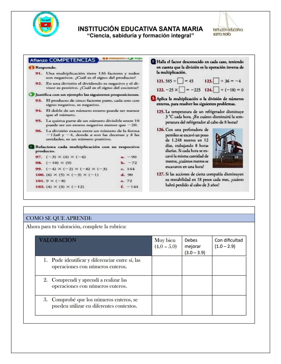 TUCIÓN ED
CATIVA STAM
INSTITUCIÓN EDUCATIVA SANTA MARIA
"Ciencia, sabiduría y formación integral"
heudón educarVO
santa maria
Área:
Docente: