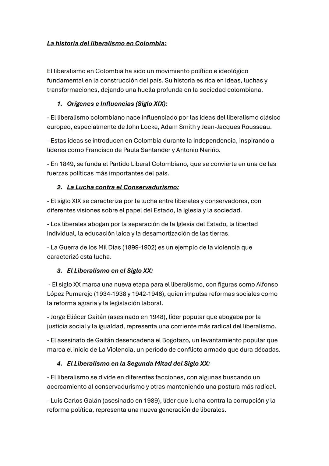 # La historia del liberalismo en Colombia:
El liberalismo en Colombia ha sido un movimiento político e ideológico
fundamental en la constru