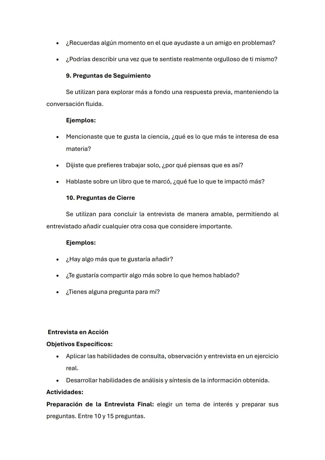 LA ENTREVISTA
Taller: Taller en casa
Objetivo General: Desarrollar habilidades de consulta, observación y entrevista en
jóvenes, para fome
