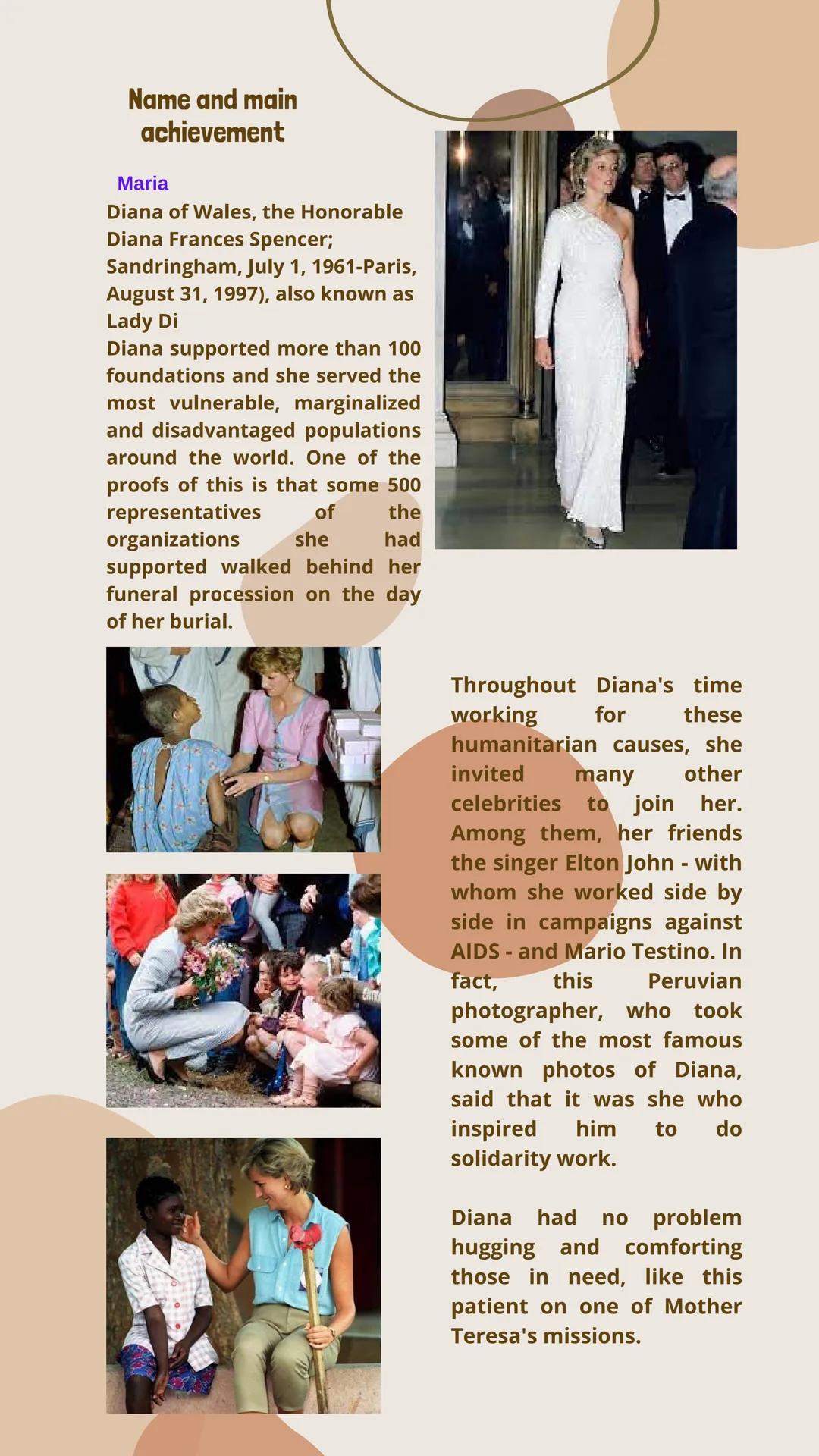 BRA
VIRG
H
CANCER
GEMIN
VLLIOVS
Sas
Diana Princess of Wales
RIES
PISCE Name and main
achievement
Maria
Diana of Wales, the Honorable
Diana F