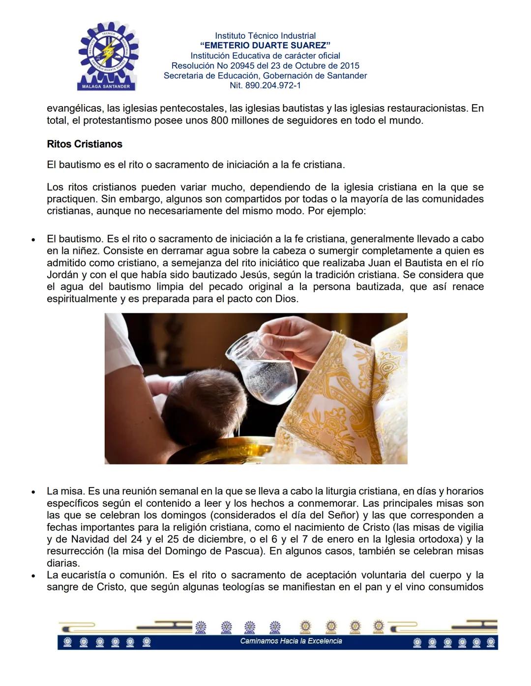 MALAGA SANTANDER
Instituto Técnico Industrial
"EMETERIO DUARTE SUAREZ"
Institución Educativa de carácter oficial
Resolución No 20945 del 23