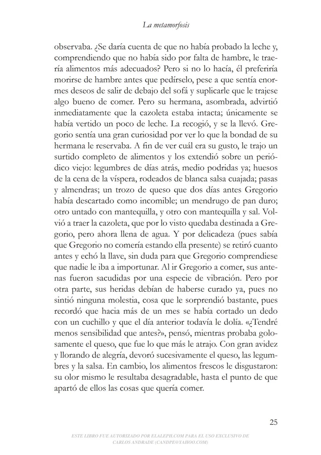 Franz Kafka
La metamorfosis
elaleph.com # LA METAMORFOSIS FRANZ KAFKA
LA METAMORFOSIS
elaleph.com Queda rigurosamente prohibida, sin l