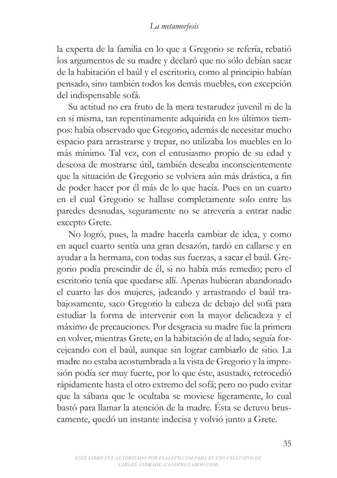 Franz Kafka
La metamorfosis
elaleph.com # LA METAMORFOSIS FRANZ KAFKA
LA METAMORFOSIS
elaleph.com Queda rigurosamente prohibida, sin l