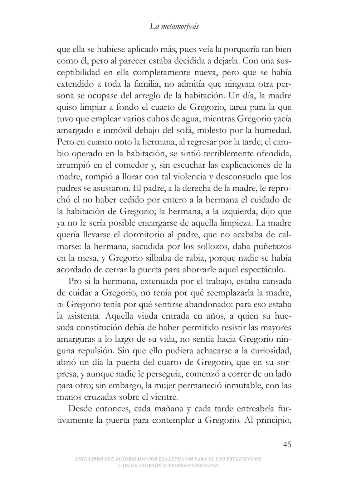 Franz Kafka
La metamorfosis
elaleph.com # LA METAMORFOSIS FRANZ KAFKA
LA METAMORFOSIS
elaleph.com Queda rigurosamente prohibida, sin l