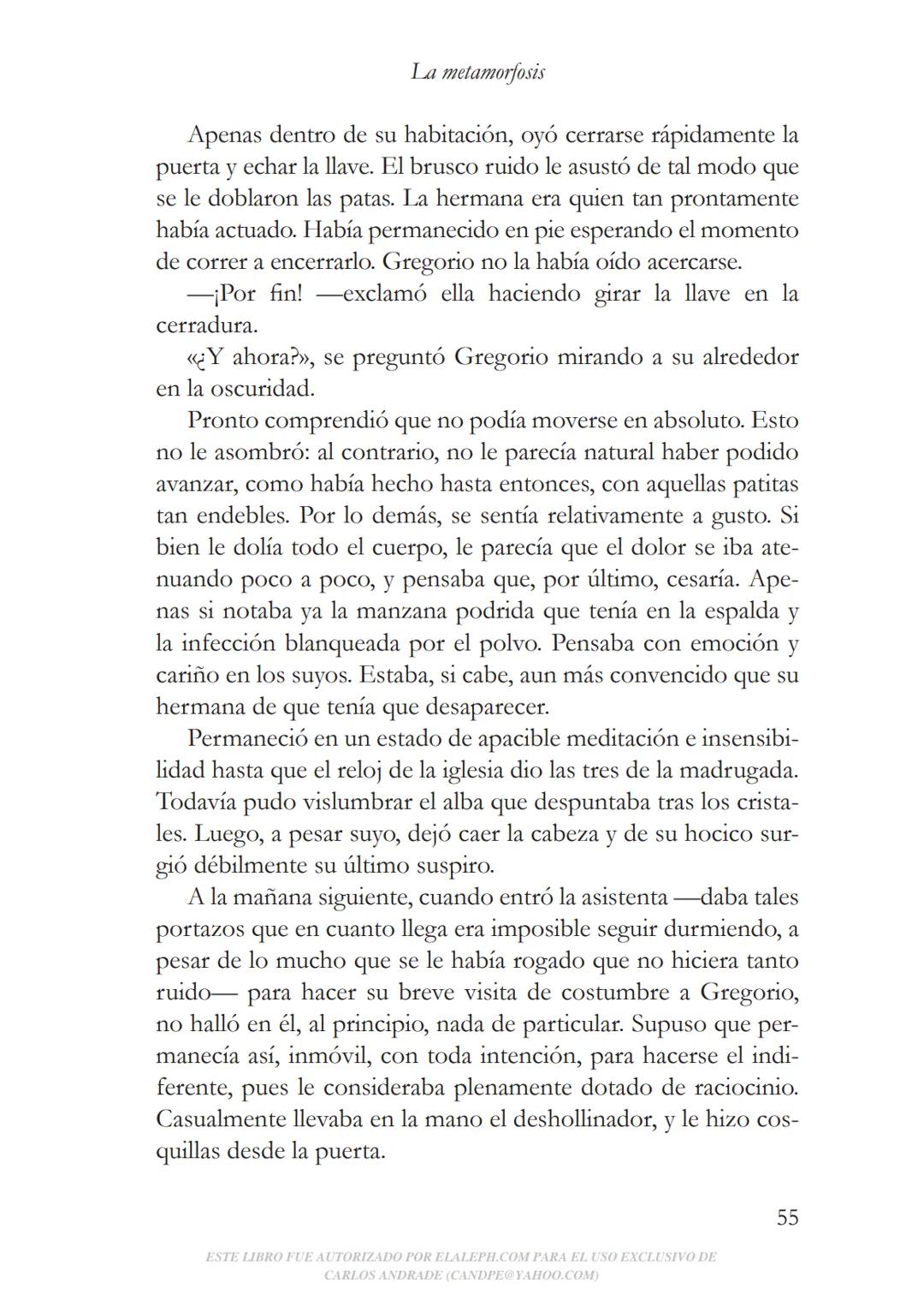 Franz Kafka
La metamorfosis
elaleph.com # LA METAMORFOSIS FRANZ KAFKA
LA METAMORFOSIS
elaleph.com Queda rigurosamente prohibida, sin l