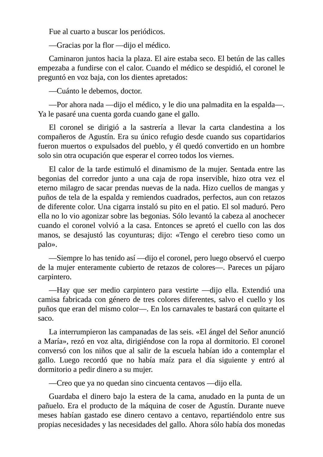 El Coronel No Tiene Quien le Escriba
Gabriel García Márquez I
El coronel destapó el tarro del café y comprobó que no había más de una
cuchar