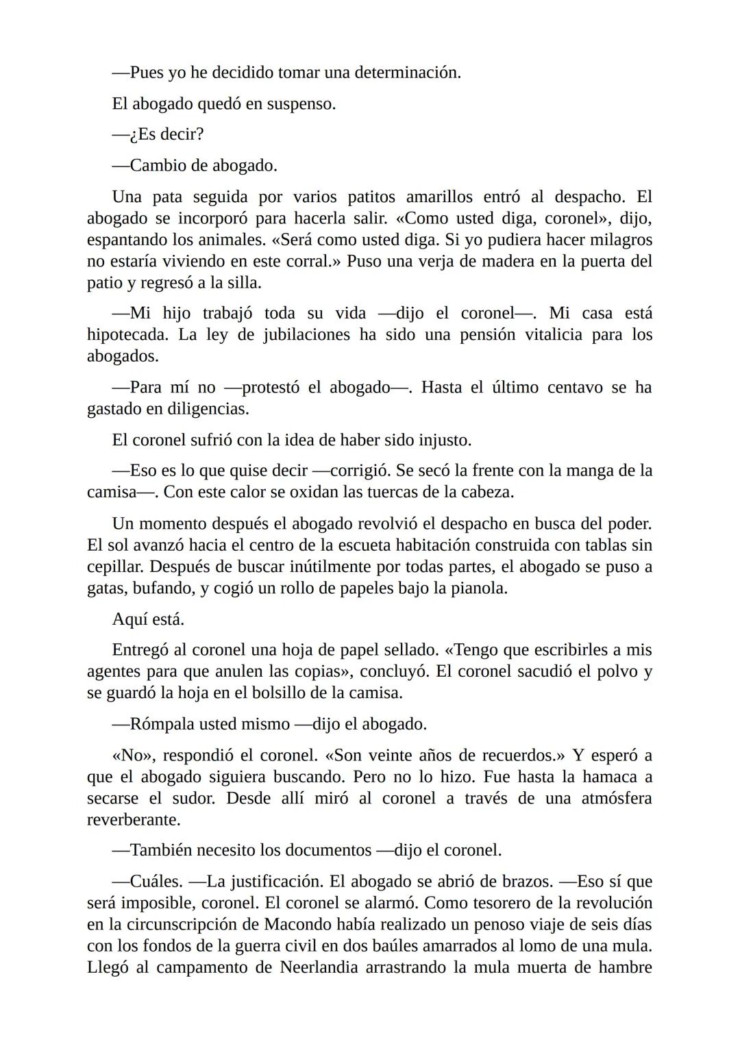 El Coronel No Tiene Quien le Escriba
Gabriel García Márquez I
El coronel destapó el tarro del café y comprobó que no había más de una
cuchar
