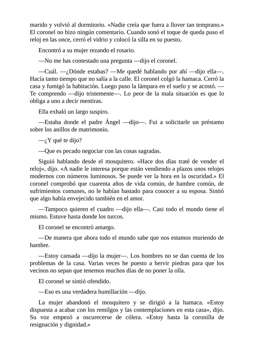 El Coronel No Tiene Quien le Escriba
Gabriel García Márquez I
El coronel destapó el tarro del café y comprobó que no había más de una
cuchar
