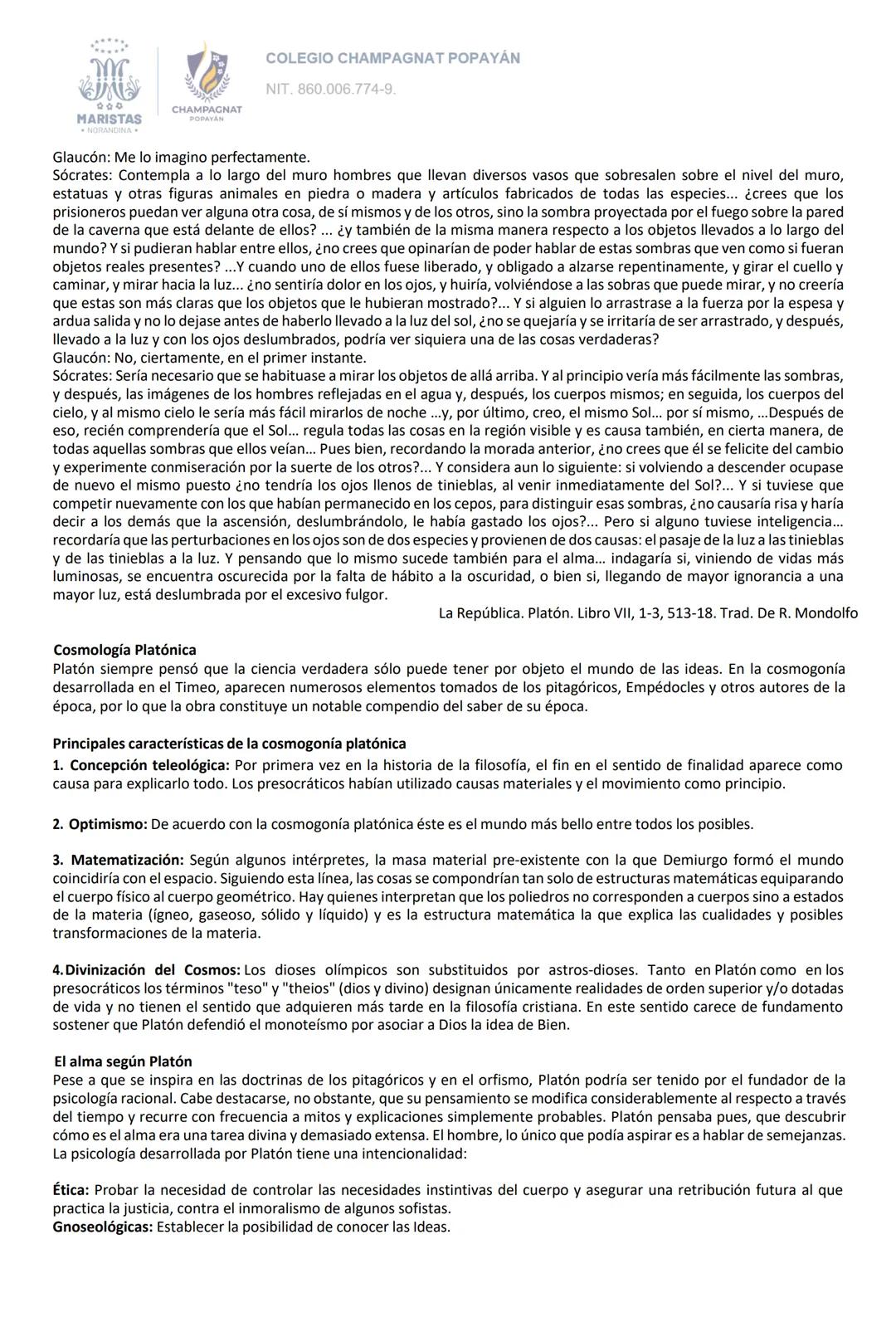 000
CHAMPAGNAT
MARISTAS
COLEGIO CHAMPAGNAT POPAYÁN
NIT. 860.006.774-9.
GUÍA DE LECTURA- GRADO DÉCIMO- PRIMER PERÍODO
ESTRUCTURA COOPERATIVA