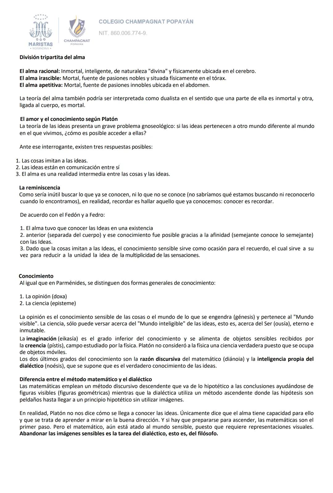 000
CHAMPAGNAT
MARISTAS
COLEGIO CHAMPAGNAT POPAYÁN
NIT. 860.006.774-9.
GUÍA DE LECTURA- GRADO DÉCIMO- PRIMER PERÍODO
ESTRUCTURA COOPERATIVA