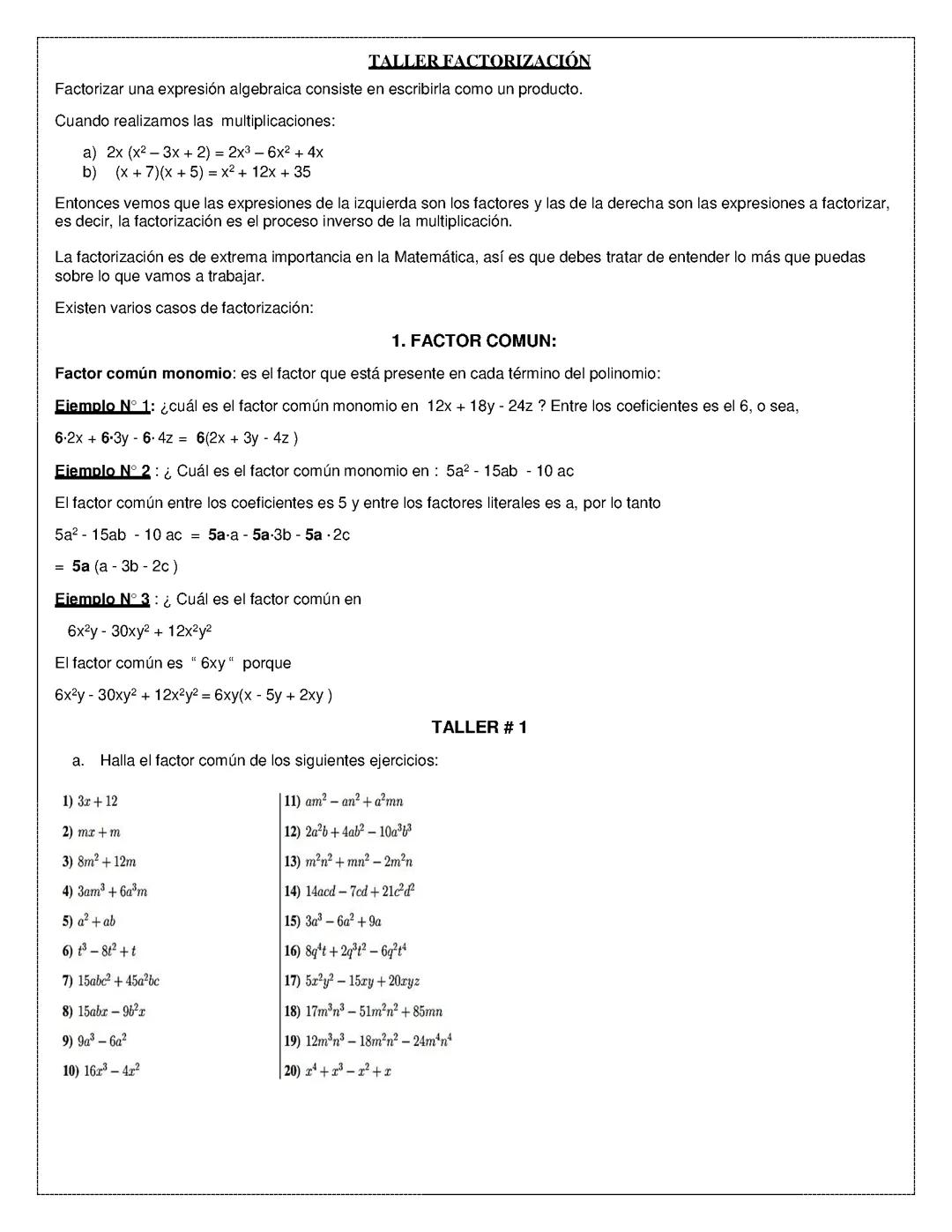 Taller y aprendizaje