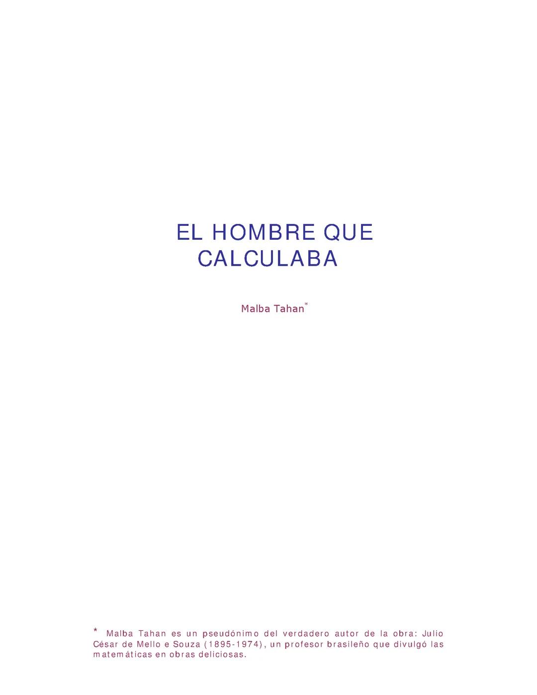 El hombre que calculaba
