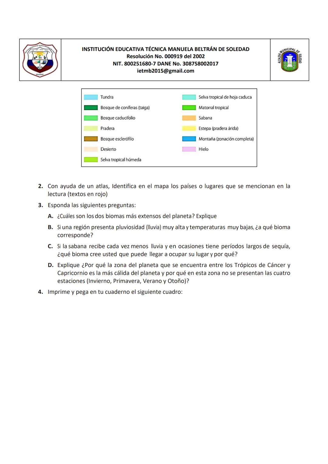 # INSTITUCIÓN EDUCATIVA TÉCNICA MANUELA BELTRÁN DE SOLEDAD
Resolución No. 000919 del 2002
NIT. 800251680-7 DANE No. 308758002017
ietmb2015@g