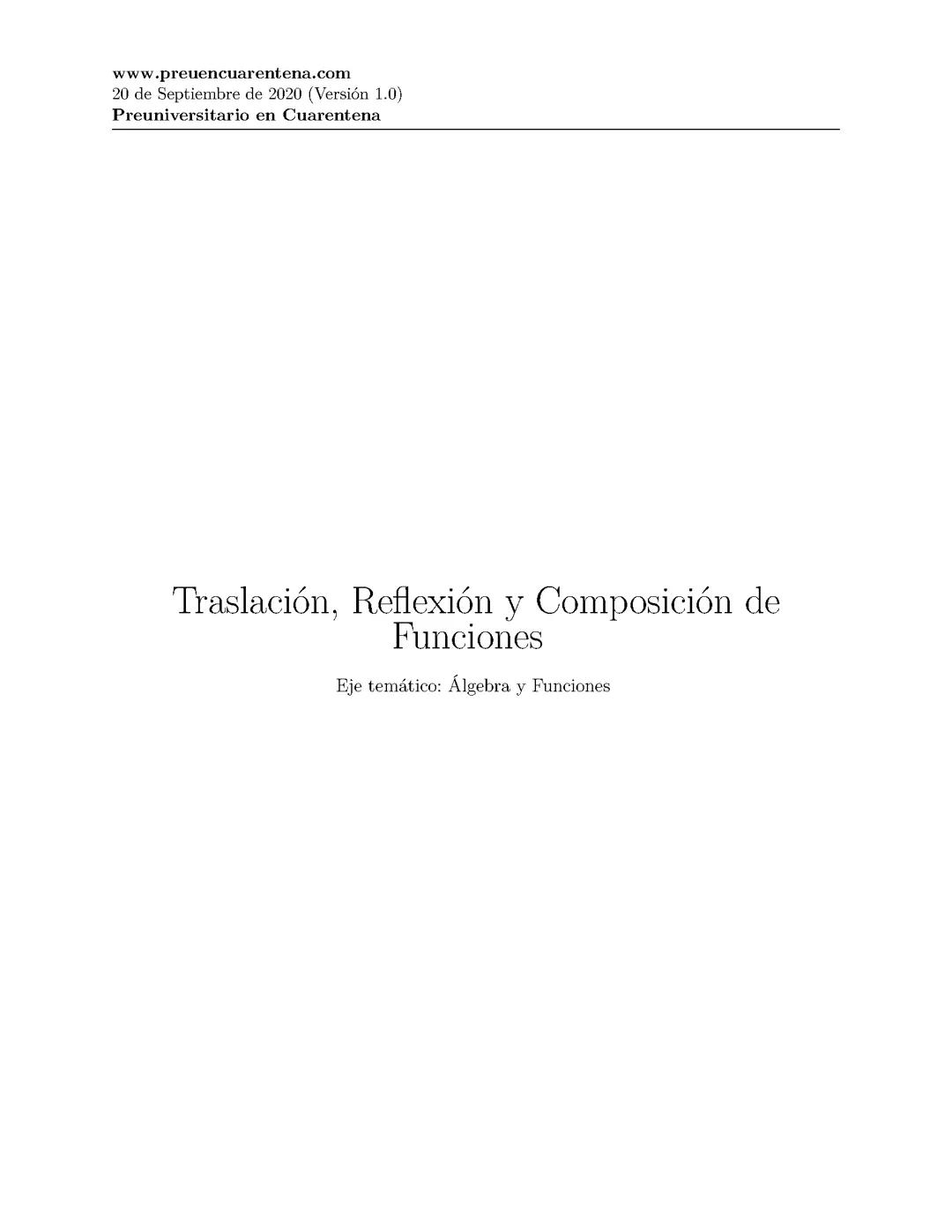 Traslación, reflexión y composición de funciones